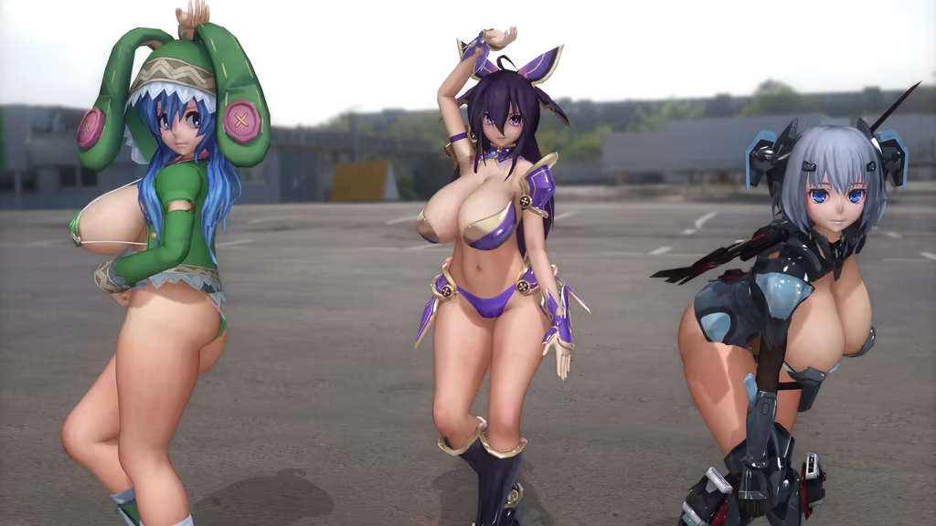 [DATE A LIVE]十香 折紙 四糸乃-爆乳音頭 (罪袋欠席ver) MMDtype87