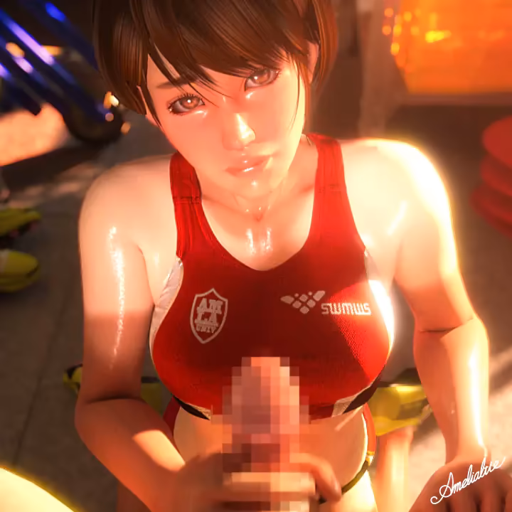 陸上部ちゃんのぬるぬる手コキでイく…！ Amelialtie