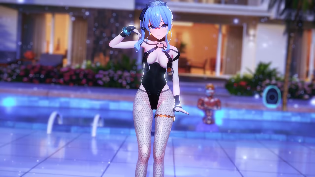 「 プールで手を振りまくって挑発ダンスするsiちゃん 】｜「 プールの妖精さん